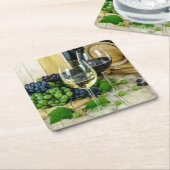 Feiner Wein, bis zur Perfektion gealtert Rechteckiger Pappuntersetzer (angewinkelt)