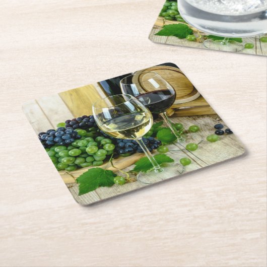 Feiner Wein, bis zur Perfektion gealtert Rechteckiger Pappuntersetzer (angewinkelt)