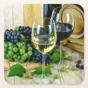 Feiner Wein, bis zur Perfektion gealtert Rechteckiger Pappuntersetzer