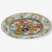 Feines Abendessen mit Hochzeitsmahl Pappteller (Schrägansicht)