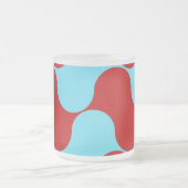 Feines Aquamarines türkisfarbenes rotes Wellenmust Mattglastasse (Mittel)