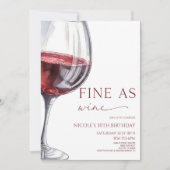 Feines As Wine Elegante Rote Weine Geburtstagspart Einladung (Vorderseite)