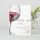 Feines As Wine Elegante Rote Weine Geburtstagspart Einladung (Stehend Vorderseite)