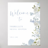 Feines blaugrünes Brautparty Begrüßung Poster (Vorne)