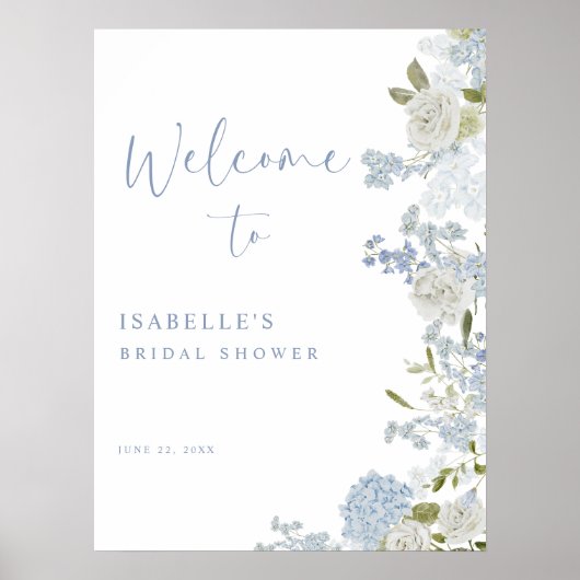 Feines blaugrünes Brautparty Begrüßung Poster (Vorne)