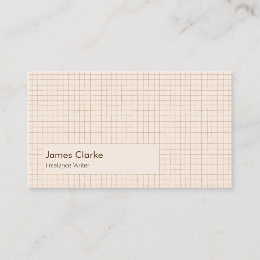 Feines, cremefarbenes, braunes Muster mit Logo Visitenkarte (Vorderseite)