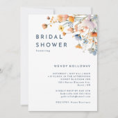 Feines elegantes, florales Brautparty Einladung (Vorderseite)