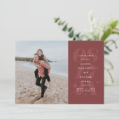 Feines, elegantes Foto aus Terrakotta Save the Dat Date (Stehend Vorderseite)