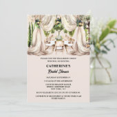 Feines Essen im Freien Tischleinen Einladung (Stehend Vorderseite)