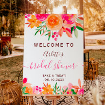 Feines fallflorales Brautparty willkommen