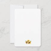 Feines, helles Sonnenblumen Wasserfarbe Fabulous 5 Dankeskarte (Rückseite)