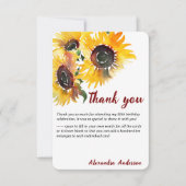 Feines, helles Sonnenblumen Wasserfarbe Fabulous 5 Dankeskarte (Vorderseite)