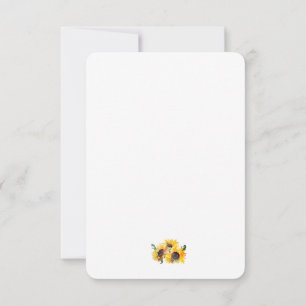 Feines, helles Sonnenblumen Wasserfarbe Fabulous 5 Dankeskarte
