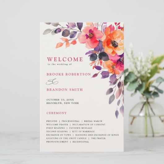 Feines, hellrosa, orangefarbenes Blumenprogramm (Stehend Vorderseite)