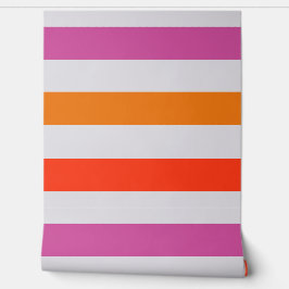 Feines, hellrosa, rotes und orangestrichenes Muste Tapete