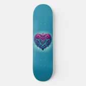 Feines Herz mit Turq blau Skateboard (Vorderseite)