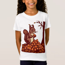 🐿️ Feines Jersey-T-Shirt für Kinder mit Eichhörnc