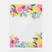 Feines Land florale Aquarell Begrüßung Bridal Acrylschild (Vorderseite)