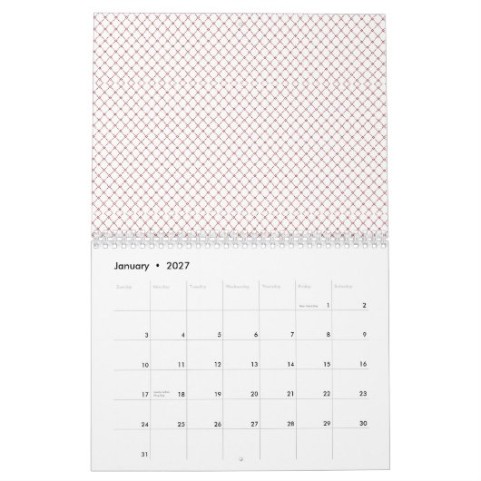 Feines, mehrfach wiederholtes, rautenförmiges Masc Kalender (Jan 2027)