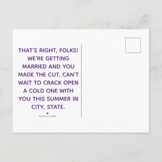 Feines, modernes Bier Save the Date thematisiert  Ankündigungspostkarte (Rückseite)