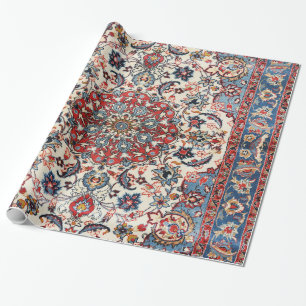 Feines Persisches Babyblau Rotbraun  Geschenkpapier