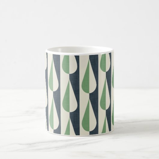Feines Retrowasser wird grün und grau abgesetzt Kaffeetasse (Mittel)