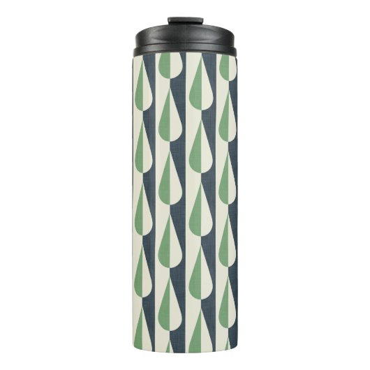 Feines Retrowasser wird grün und grau abgesetzt Thermosbecher (Vorderseite)