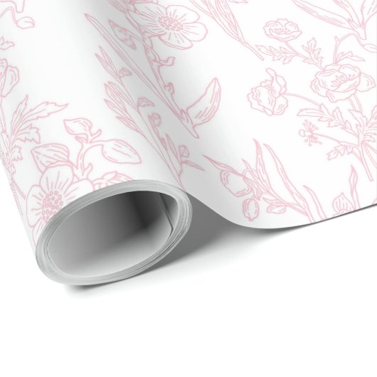 Feines rosafarbenes Brautparty Geschenkpapier (Rolleneckpunkt)