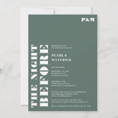 Feines schlichtes Salbeigrün Hochzeitsessen Probe Einladung (Vorderseite)