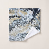 Feines Schwarz-Weiß-Set im Badezimmer Badhandtuch Set (Waschlappen)