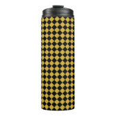 Feines Schwarz-Weiß-Zickzack Muster Thermosbecher (Vorderseite)