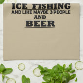 Feines Sprichwort zum Trinken und Eisangeln Geschirrtuch (Gefaltet)