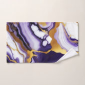 Feines trendy lila-gelbes Gold-Imitat-Marmor Badhandtuch Set (Handtuch)