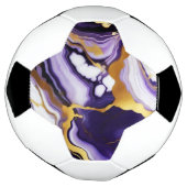 Feines trendy lila-gelbes Gold-Imitat-Marmor Fußball (Gedreht)