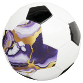 Feines trendy lila-gelbes Gold-Imitat-Marmor Fußball (Dreiviertel)