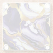 Feines trendy lila-gelbes Gold-Imitat-Marmor Glasuntersetzer (Rückseite)