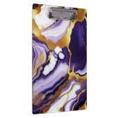 Feines trendy lila-gelbes Gold-Imitat-Marmor Klemmbrett (Rechts)