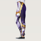 Feines trendy lila-gelbes Gold-Imitat-Marmor Leggings (Links)