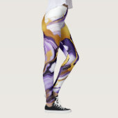 Feines trendy lila-gelbes Gold-Imitat-Marmor Leggings (Rechts)