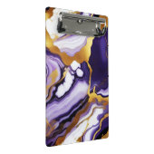 Feines trendy lila-gelbes Gold-Imitat-Marmor Mini Klemmbrett (Schrägansicht)