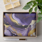 Feines trendy lila-gelbes Gold-Imitat-Marmor Seidenpapier (Geschenk)