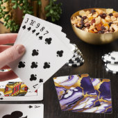 Feines trendy lila-gelbes Gold-Imitat-Marmor Spielkarten (In Situ)