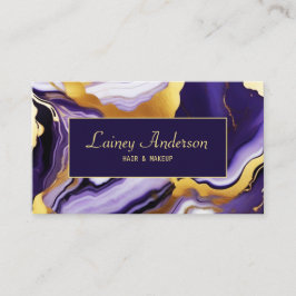 Feines trendy lila-gelbes Gold-Imitat-Marmor Visitenkarte