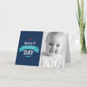 Feines Typografie Navy-Foto Karte (Vorderseite)