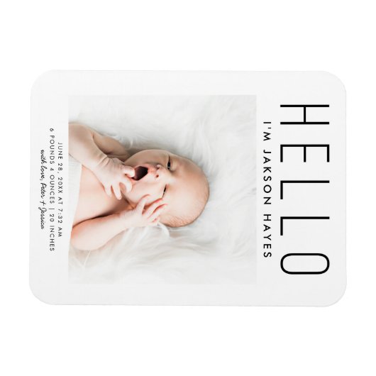 Feines und einfaches HELLO-Foto Magnet (Horizontal)