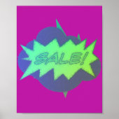Feines und lebendiges Halftone Burst Sale Poster (Vorne)