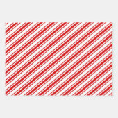 Feines, weißes Candy Stripes Retro Geschenkpapier Set (Vorderseite 3)