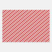 Feines, weißes Candy Stripes Retro Geschenkpapier Set (Vorderseite 2)