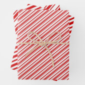 Feines, weißes Candy Stripes Retro Geschenkpapier Set (Beispiel)