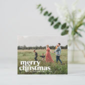 Feines weißes Weihnachtsfest Foto Feiertagskarte (Stehend Vorderseite)